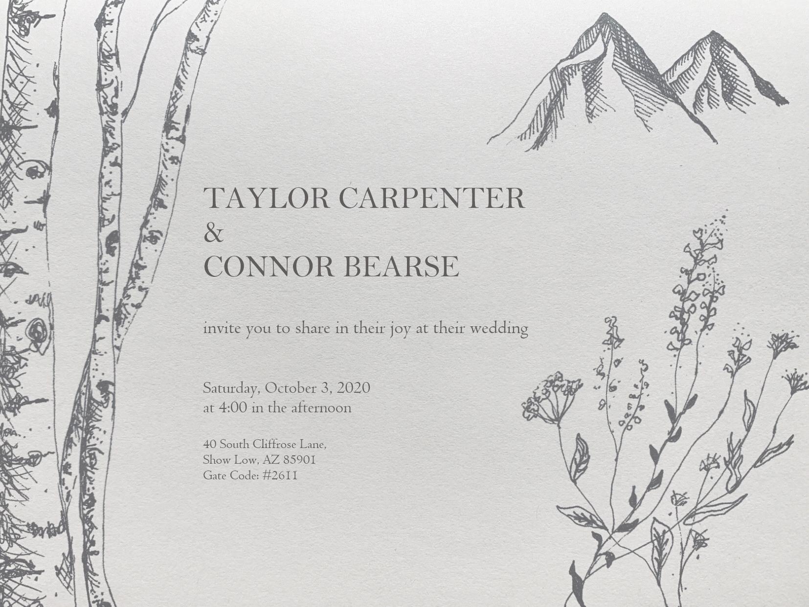 The Wedding Website of Taylor Carpenter and Connor Bearse
