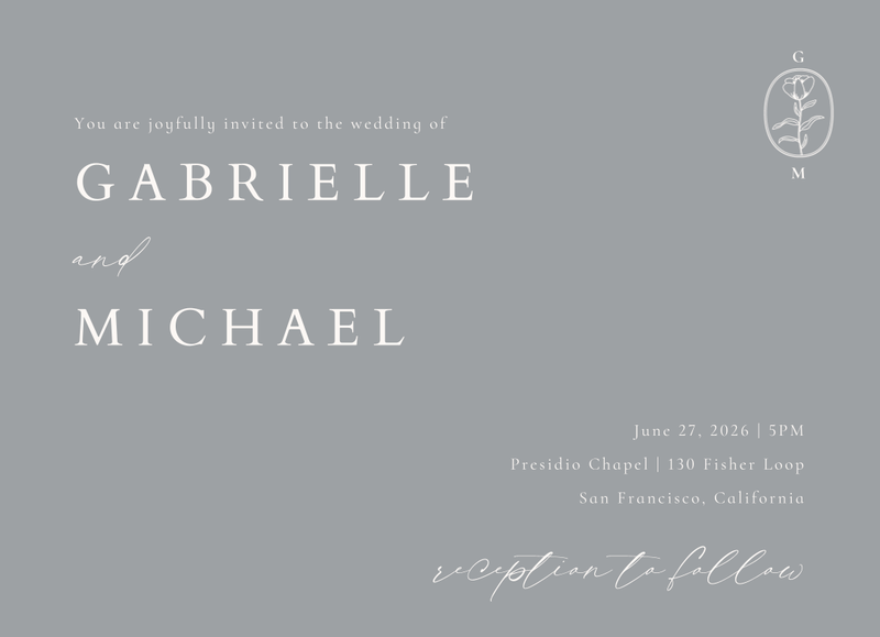 Sintra Landscape | Pewter Gray | Zola Wedding Invitations