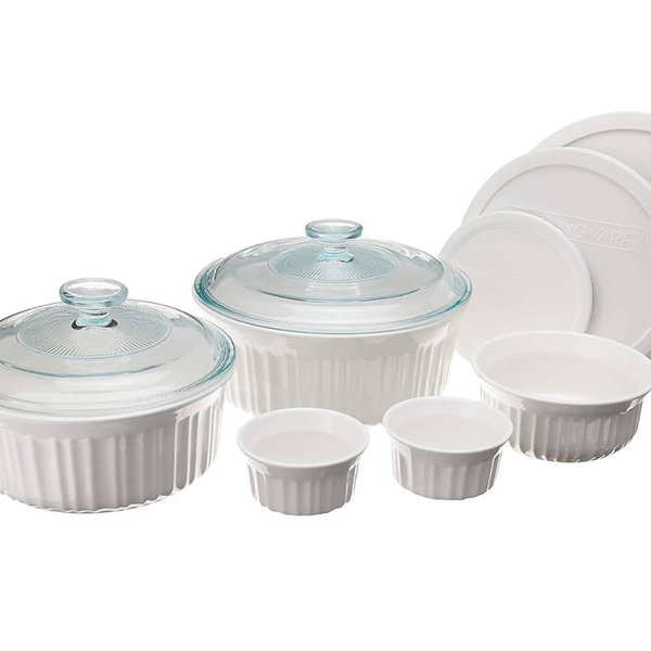 CorningWare French White 10-Pc Ceramic Bakeware Set