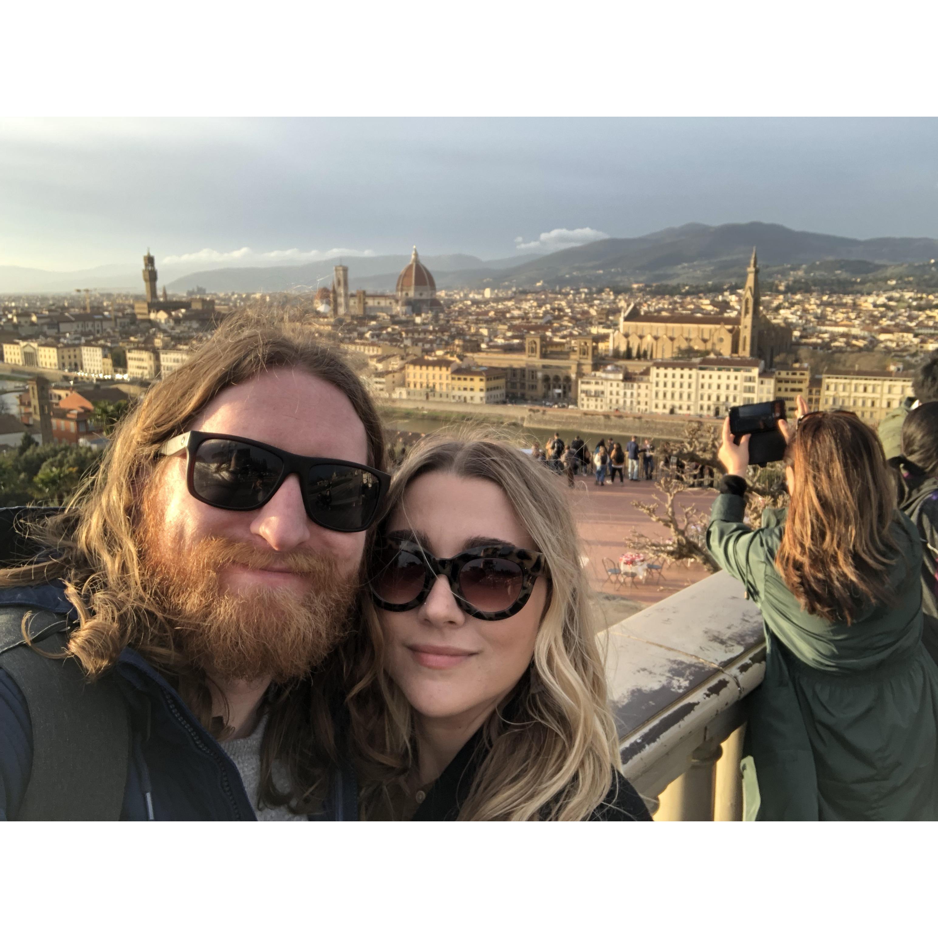 Piazzale Mchelangelo in Florence. Brennan proposed 10 mins after this :),