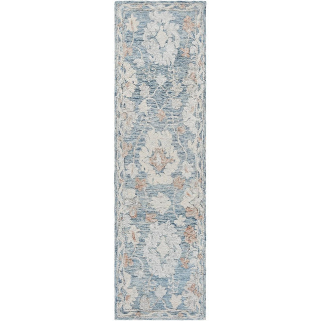 Marquee MRQ506 Hand Tufted Indoor Runner Rug - Blue/Rust - 2'3"x8' - Safavieh