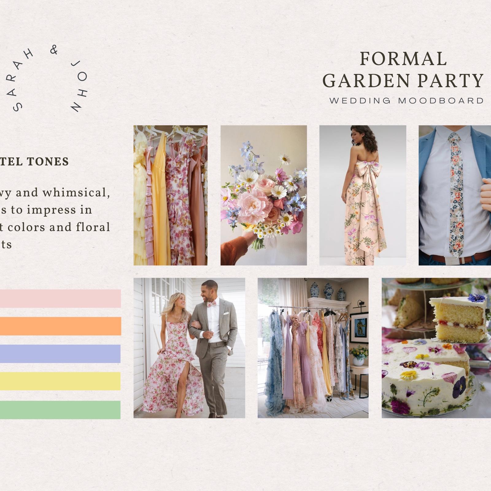 Mood board for wedding attire