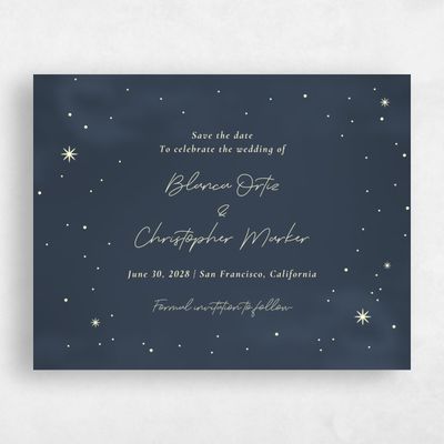 Grayed Navy, Blue Wedding Save the Date - Splendor Landscape