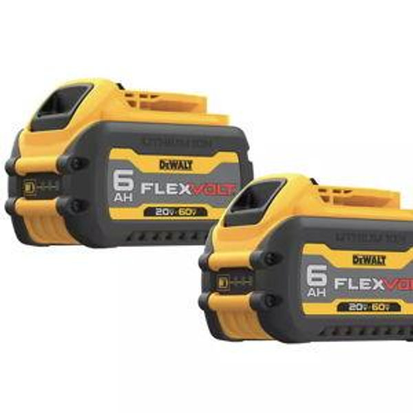 DEWALT FLEXVOLT 20V/60V MAX Lithium-Ion 6.0Ah Battery Pack (2 Pack) DCB606-2