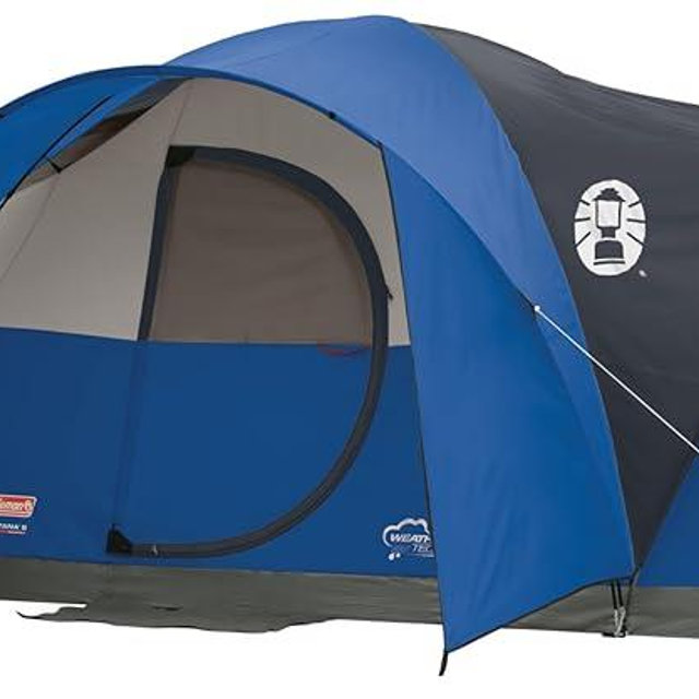 Coleman Montana 8-Person Family Tent with Rainfly, Weatherproof Family Tent Sets Up in 15 Mins, Fits Multiple Airbeds
