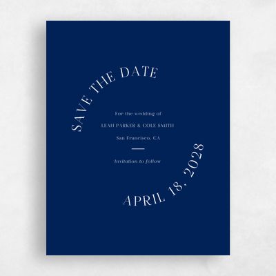 Navy, Blue Wedding Save the Date - Tarbert Portrait