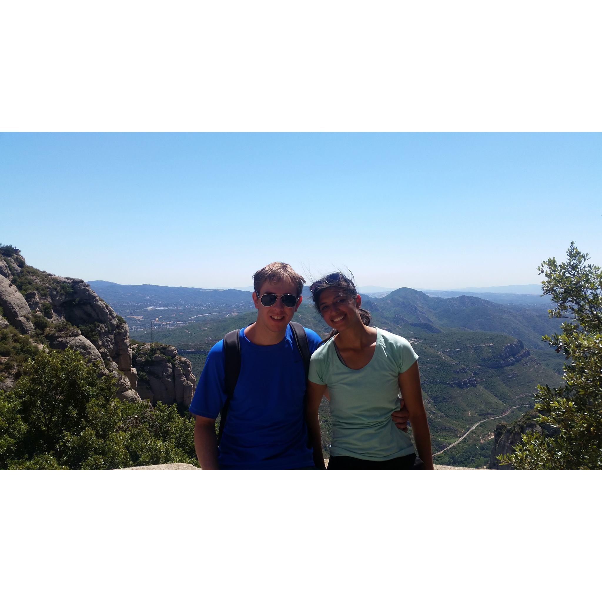 Hiking up Montserrat in Spain. 2017.