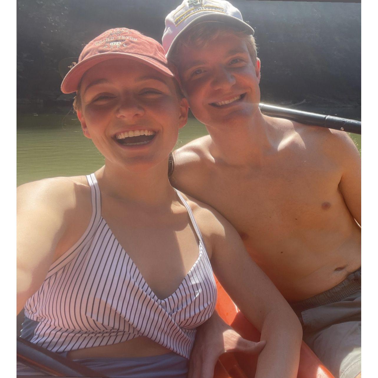 You will find us happiest when outside in the sunshine! Preferably on a body of water or in a tree.