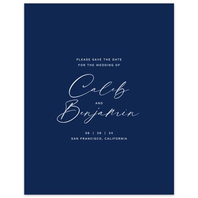 Navy, Blue Wedding Digital Save the Date - Halbert Portrait