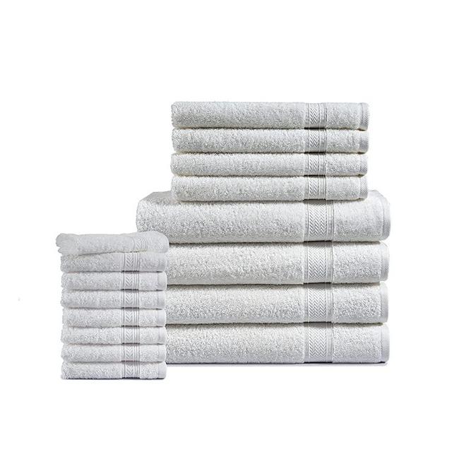 16 Piece Bath Towels Set - White Bath Towels, 100% Cotton Towels for Bathroom, Luxury Bath Towels, Highly Absorbent Shower Towels, 4 Bath Towels, 4 Hand Towels, and 8 Washcloths - White Towels