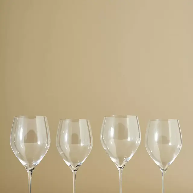 Handcrafted Crystal Wine Glasses, Set of 4