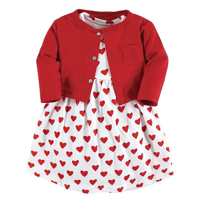 Hudson Baby Girls' Cotton Dress and Cardigan Set