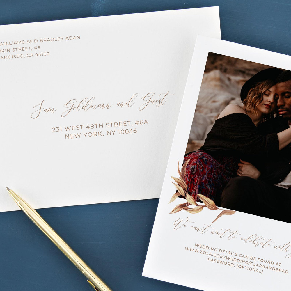 Caoba Portrait | White | Zola Wedding Invitations
