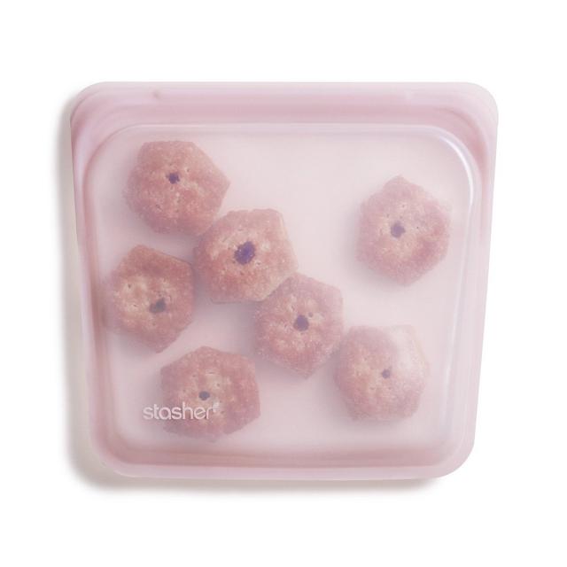 Stasher rose quartz reusable silicone sandwich bags