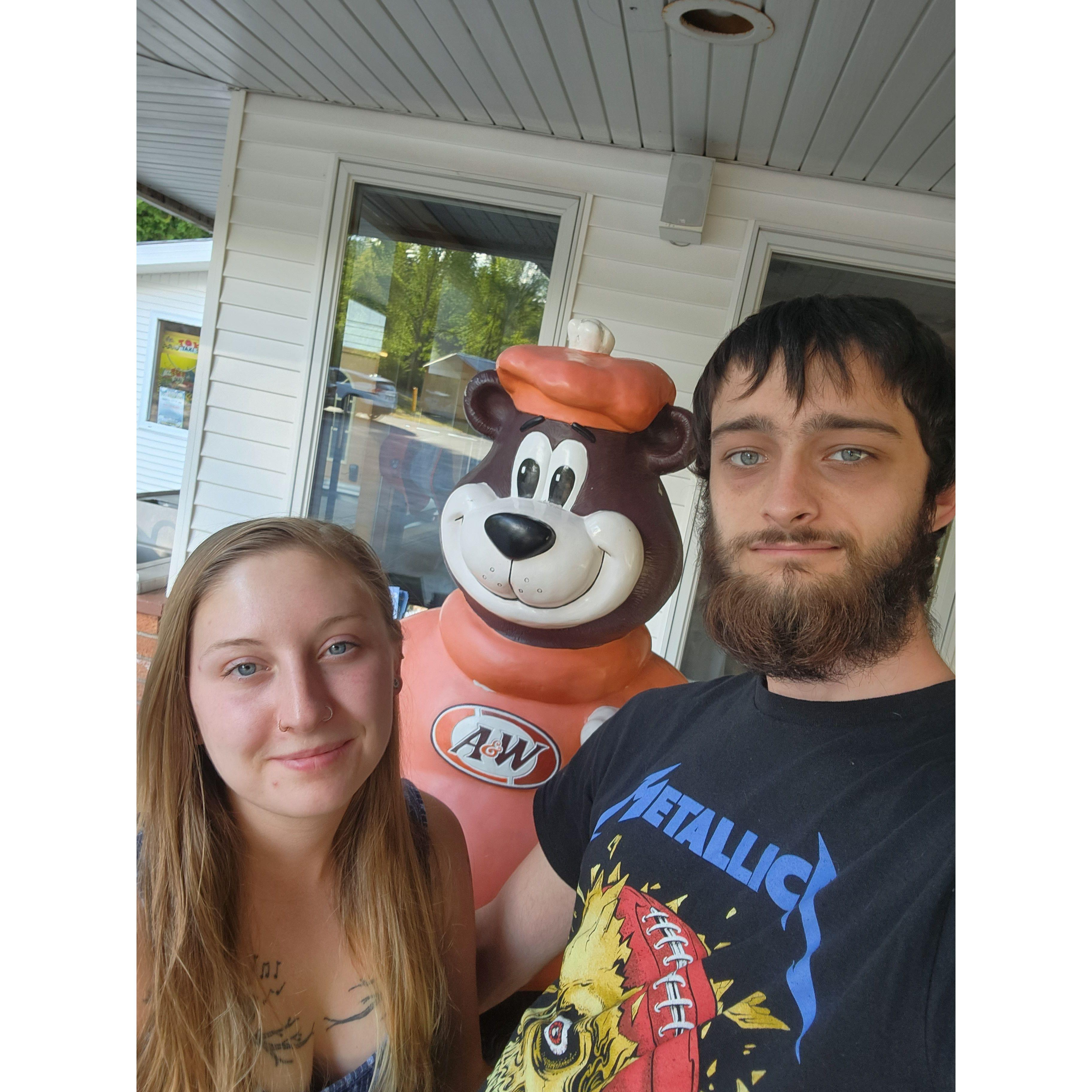A&W in Wilmington, after Jake helped me move into my (our) apartment in Keene