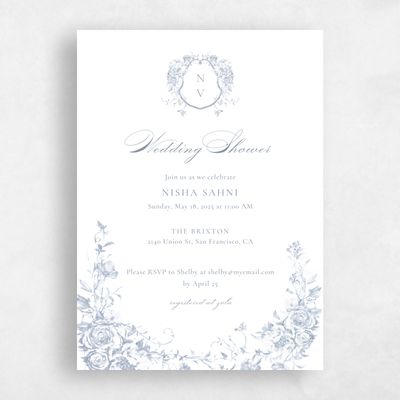 Cloud Gray, Grey Wedding Wedding Shower Invitation - Hattaway Portrait
