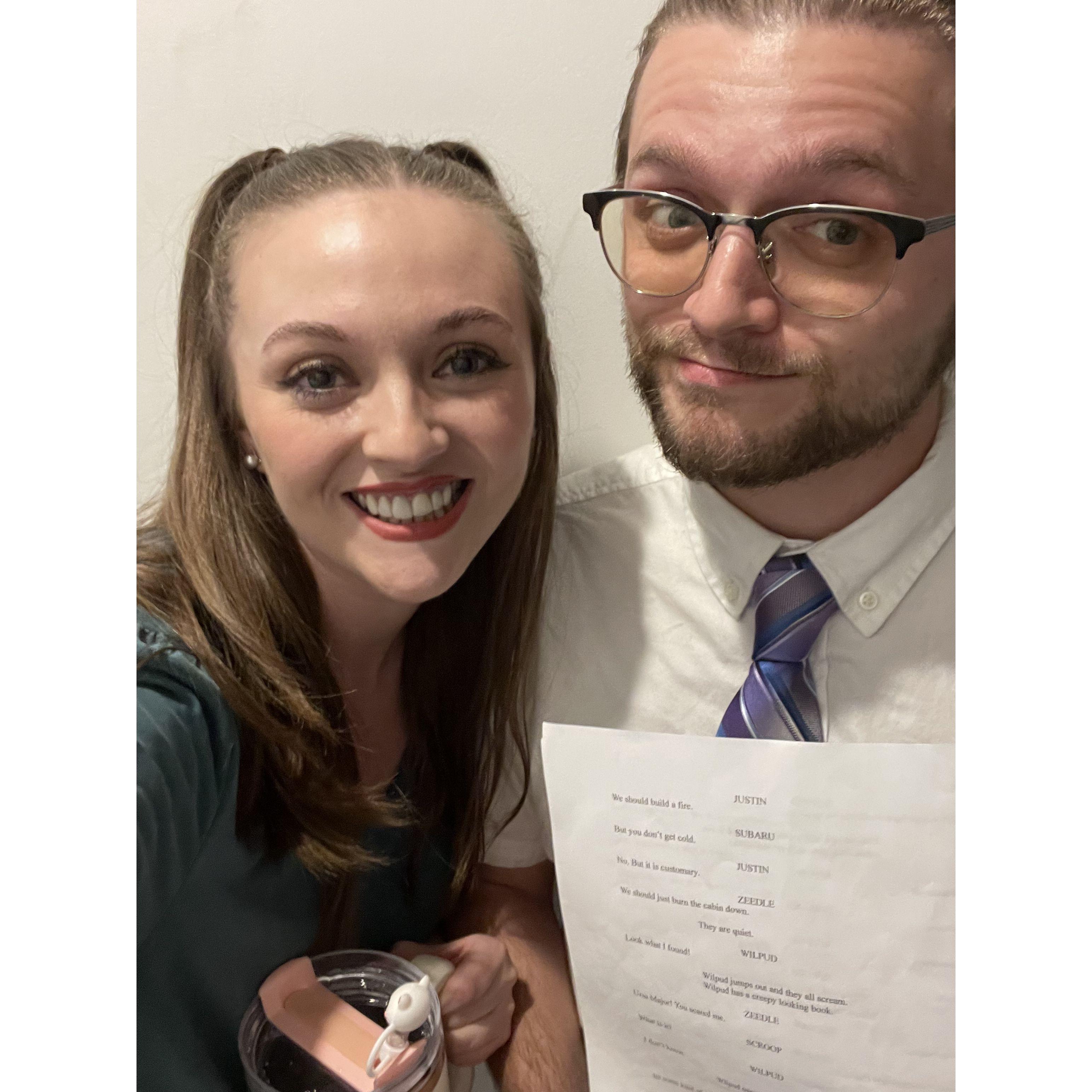 April 2024 - trying something new! Dipped our toes back into theater together for the first time since high school at the 14/48 festival!