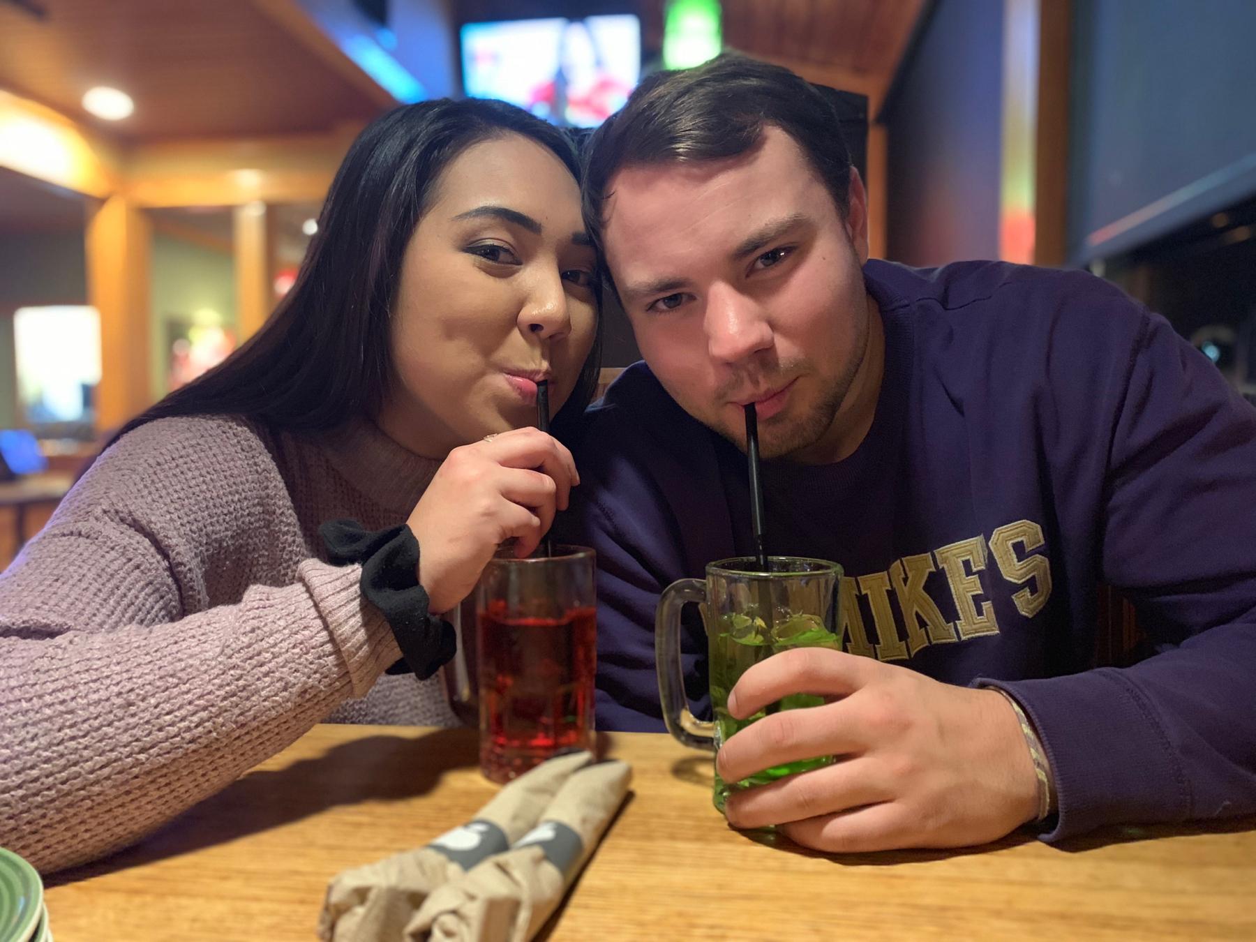 One of Andrew's first trips to visit Nicole in Maine! We like to pretend he came all the way to Maine to get dollar jolly's at Applebee's.