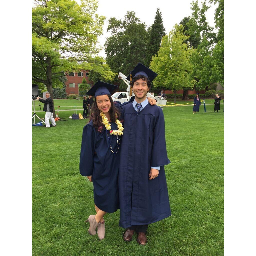 College graduation (with a crane in the back), 2016