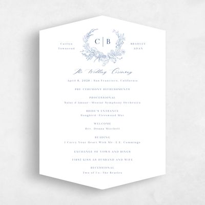 Blue Diamond Wedding Program - Daphnel