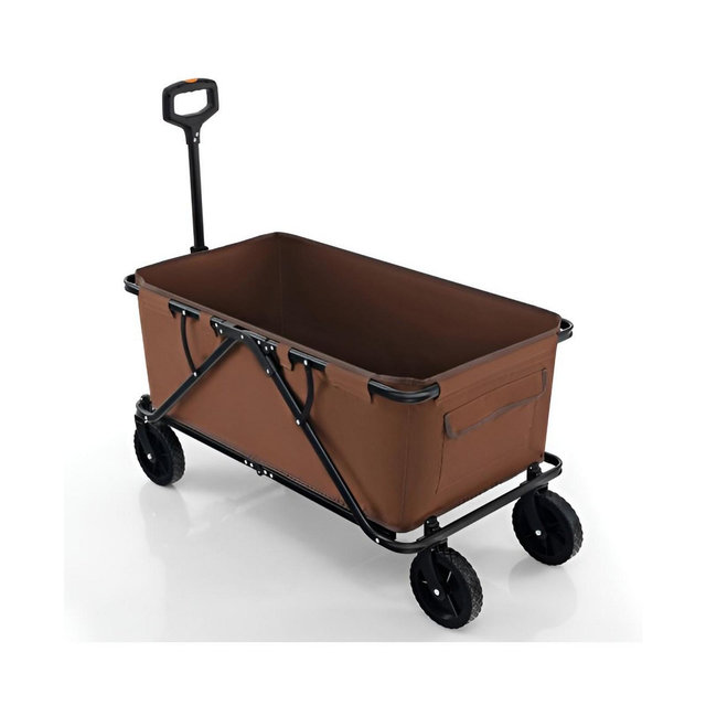 Collapsible Folding Wagon Cart with Adjustable Handle Heavy-Duty Utility Cart for Outdoor and Garden