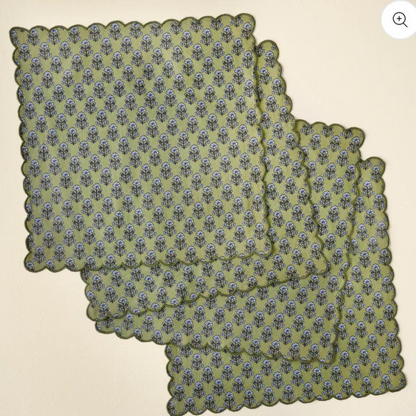 Antique Jade Napkin Set of Four