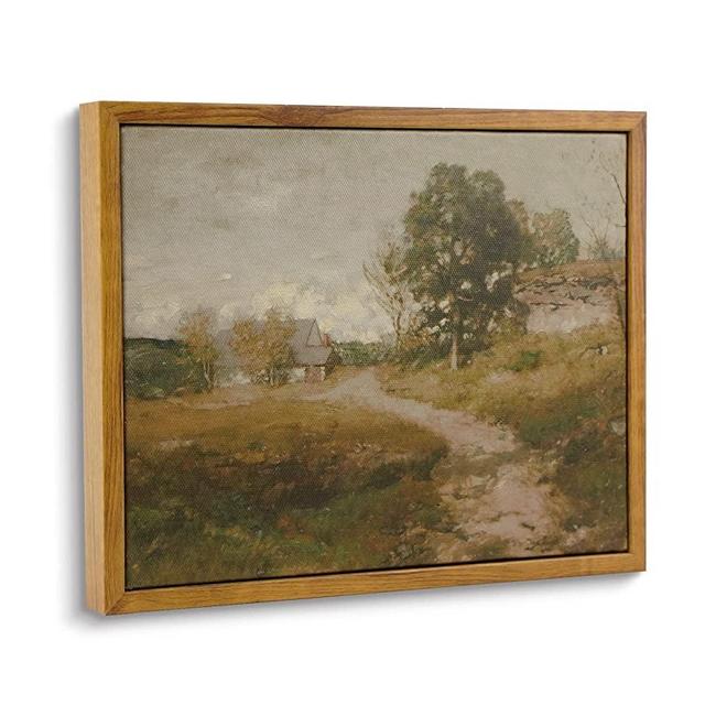 InSimSea Framed Canvas Wall Art for Living Room Bedroom Decor, Vintage Outskirts Painting Prints Farmhouse Decor, 20x25cm(7.9x9.8in) Samll Bathroom Decor Wall Art