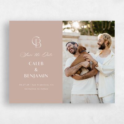 Latte, Brown Wedding Save the Date - Kenai Photo