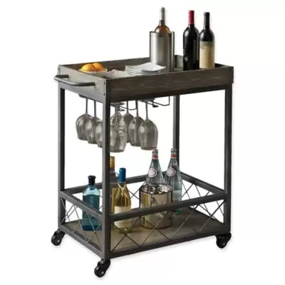 Modern Farmhouse Bar Cart in Grey
