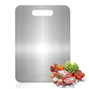 Titanium Cutting Boards for Kitchen, Food Grade 304 Stainless Steel Cutting Board Set for Meat Fruit and Vegetable (13.4 * 9 Inch)