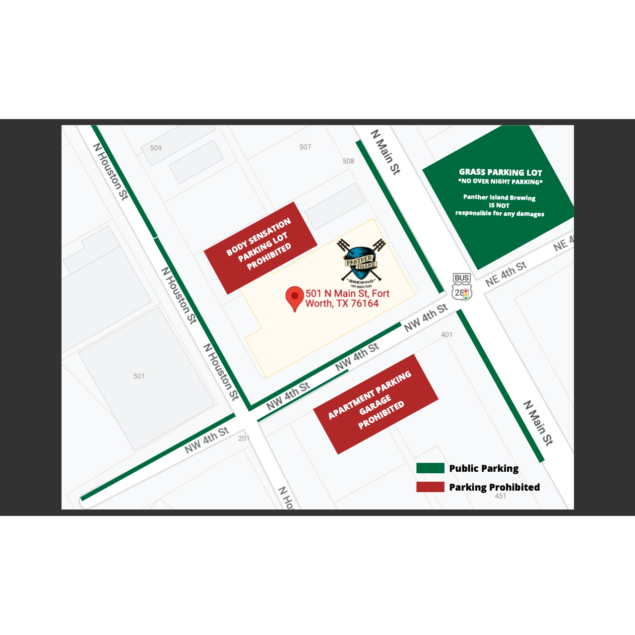 Parking for Panther Island Brewing