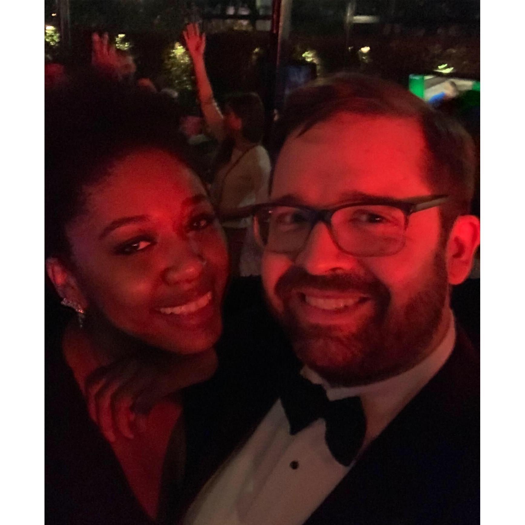We got all dolled up for Randy's Office Holiday Party in 2019.