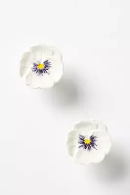 Lyah Pansy Stoneware Knobs, Set of 2