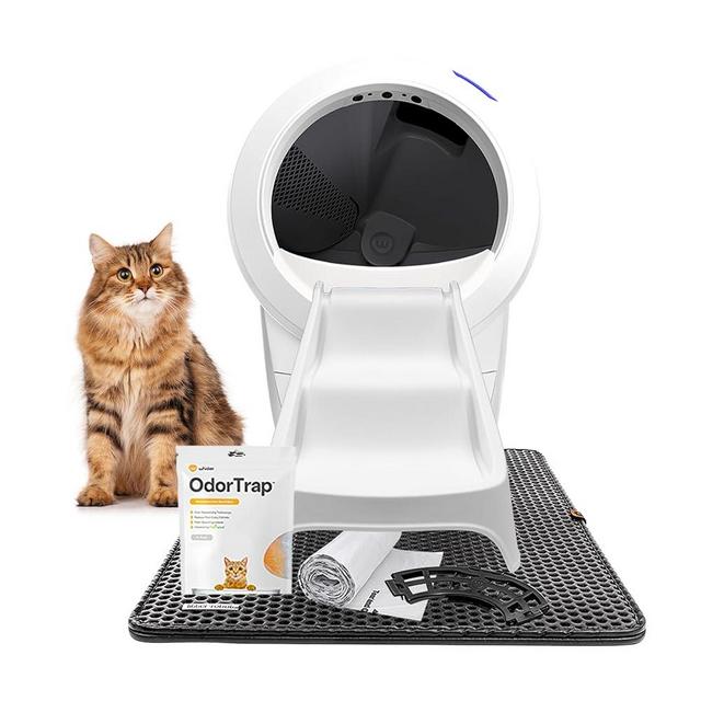 Litter-Robot 4 Expert Bundle by Whisker, White- Automatic, Self-Cleaning Cat Litter Box, WiFi Enabled, Includes Litter-Robot 4, 6 OdorTrap Pack Refills, 50 Waste Drawer Liners, Ramp, Mat & Fence