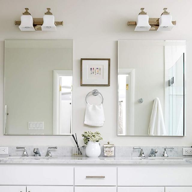 Chende 2PCS Bathroom Mirror with Beveled Edge, 20" x 28" Frameless Wall Mirror for Bedroom Vanity, Entryways, Washrooms, Living Rooms, Rectangular Horizontal or Vertical Hanging
