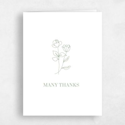 Green Letterpress Wedding Thank You - Maywood Stamp Letterpress