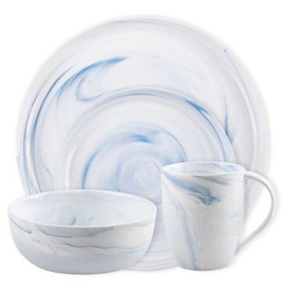 Artisanal Kitchen Supply® Coupe Marbleized 16-Piece Dinnerware Set in Blue