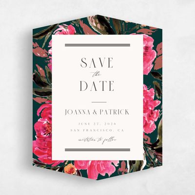 Green Diamond Wedding Save the Date - Waverly Portrait