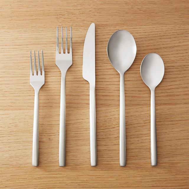 20-Piece Rush Brushed Silver Flatware Set