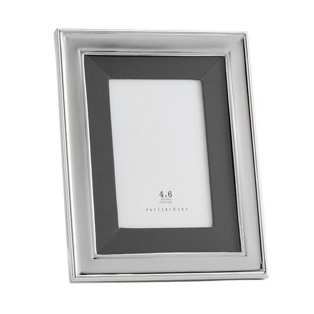 Personalized Silver Grosgrain, Dark Gray - 4" x 6"