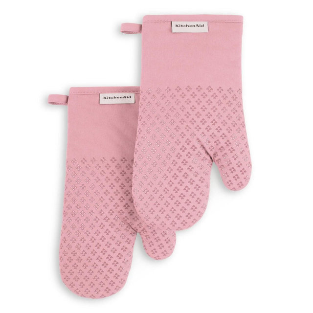 KitchenAid Asteroid Oven Mitt 2-Pack Set, Dried Rose, 7"x12.5"
