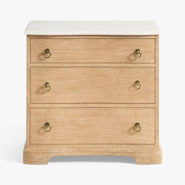 Scarlett Marble Nightstand, Weathered Wheat, 28"