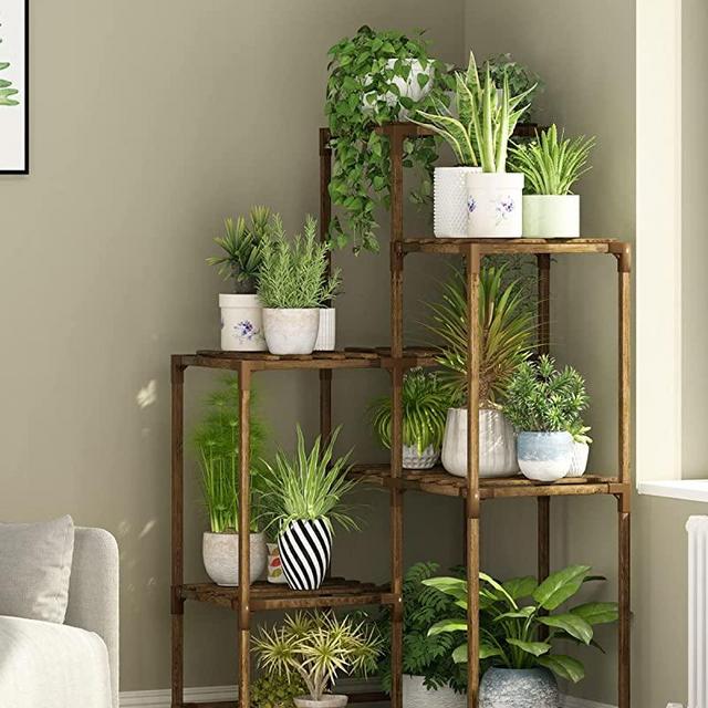 Plant Stands Indoor Outdoor Corner Shelf Plant Shelves Indoor Plant Holder for Living 7-Tier Corner Stands Room Outdoor Plant Rack Indoor Multiple Plants Patio Balcony Garden