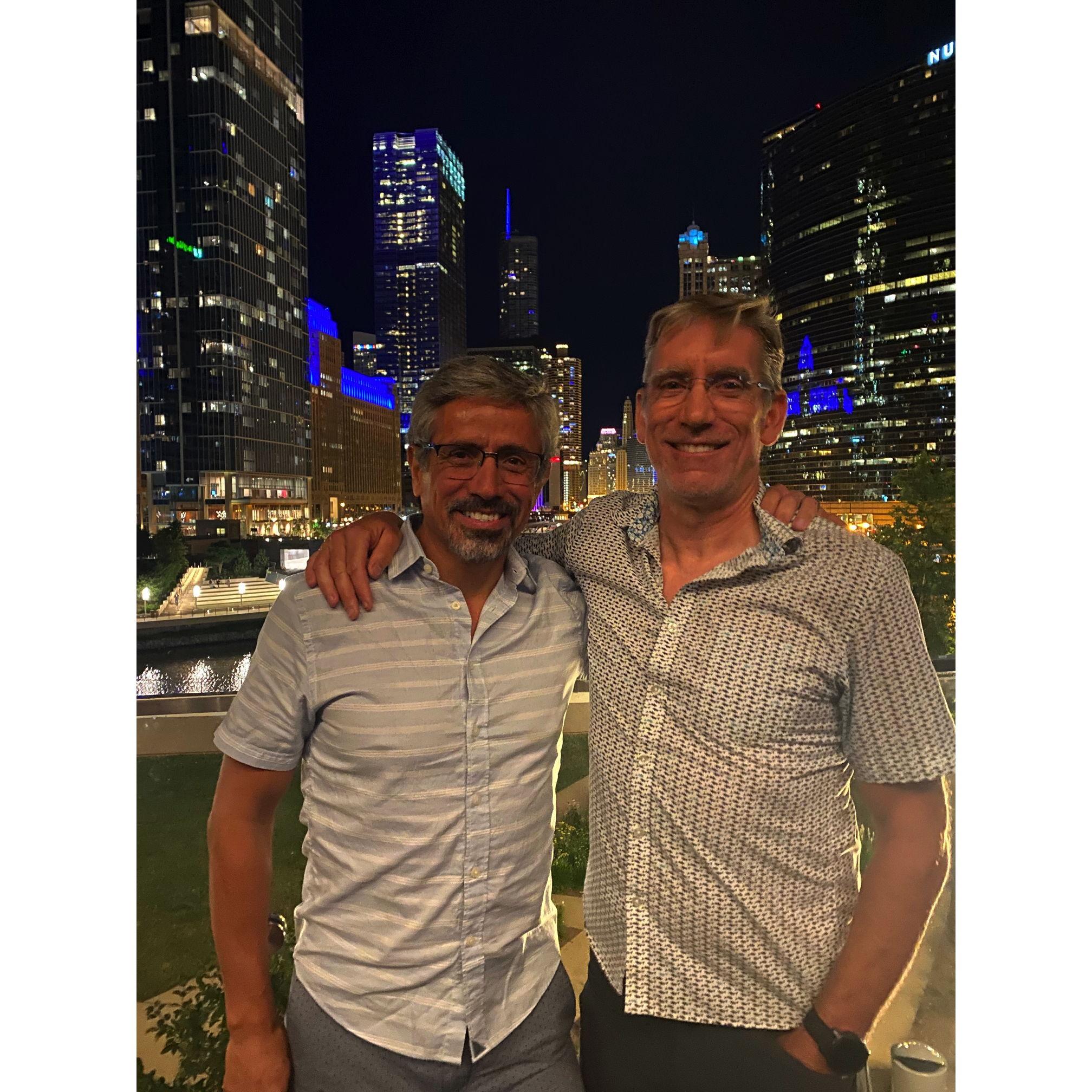 Hanging out with Mike and Nan at Gibson's Italiano near Wolf Point on the Chicago River