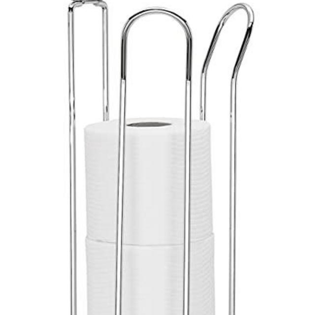 ToiletTree Products Bathroom Tissue Paper Roll Stand - Chrome Toilet Paper Roll Storage Holder - Free-Standing Toilet Paper Holder & Dispenser - 3 Tissue Paper Roll Holder