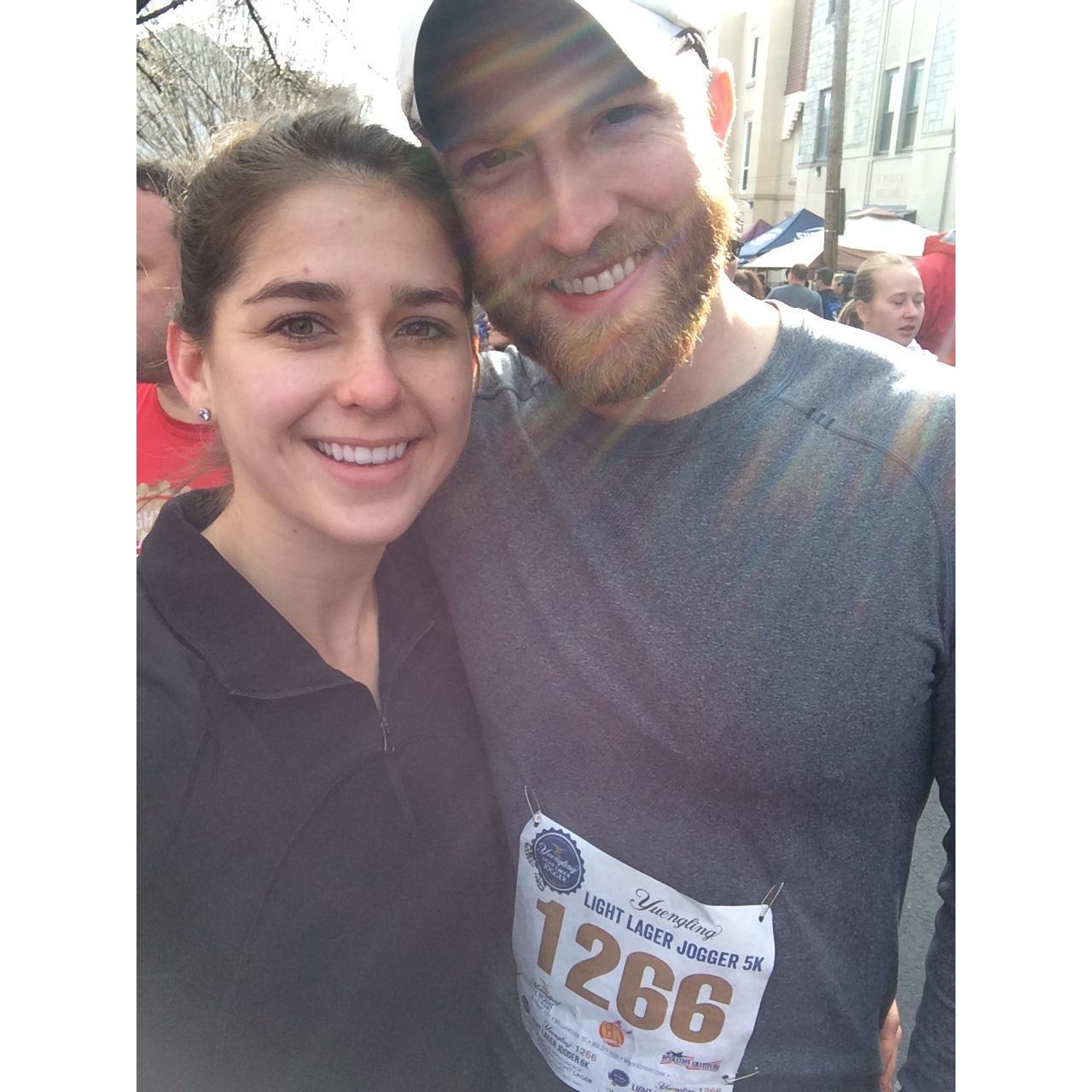 Jared's first 5K in Pottsville, PA, April 2018!