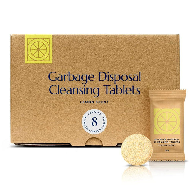 CLEANOMIC - Garbage Disposal Cleansing Tablets (8 Pack) - Foaming Garbage Disposal Cleaner and Deodorizer, Household Garbage Disposal Cleaners, Sink Cleaner and Deodorizer, Kitchen Drain Cleaner