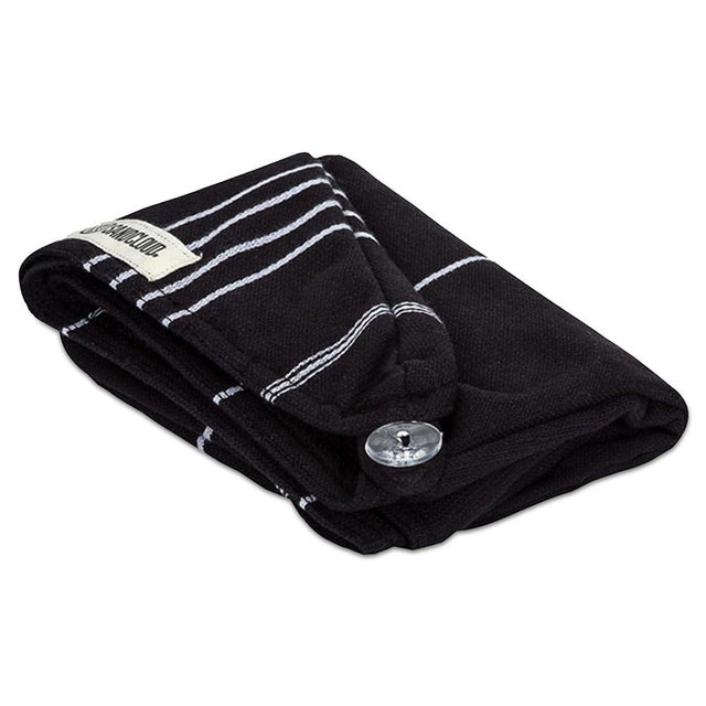Sand Cloud Hair Towel Wrap for Women & Men, (Black, Classic) - 100% Turkish Cotton Quick Hair Drying Towel Wrap - Absorbent Half Terry Weave Hair Plop Head Towel Wrap with Binding Edge