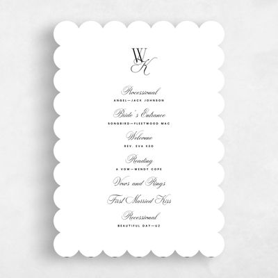 White Wedding Program - Lux