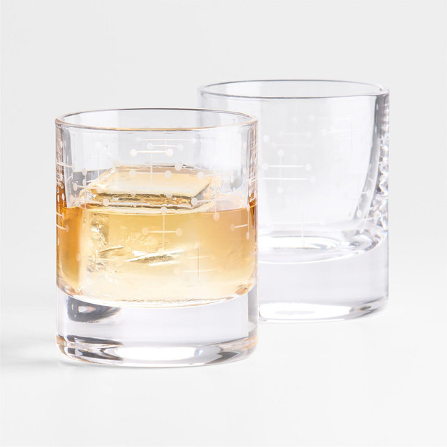 Eames Dots Double Old-Fashioned Glass, Set of 2 by Charles & Ray Eames